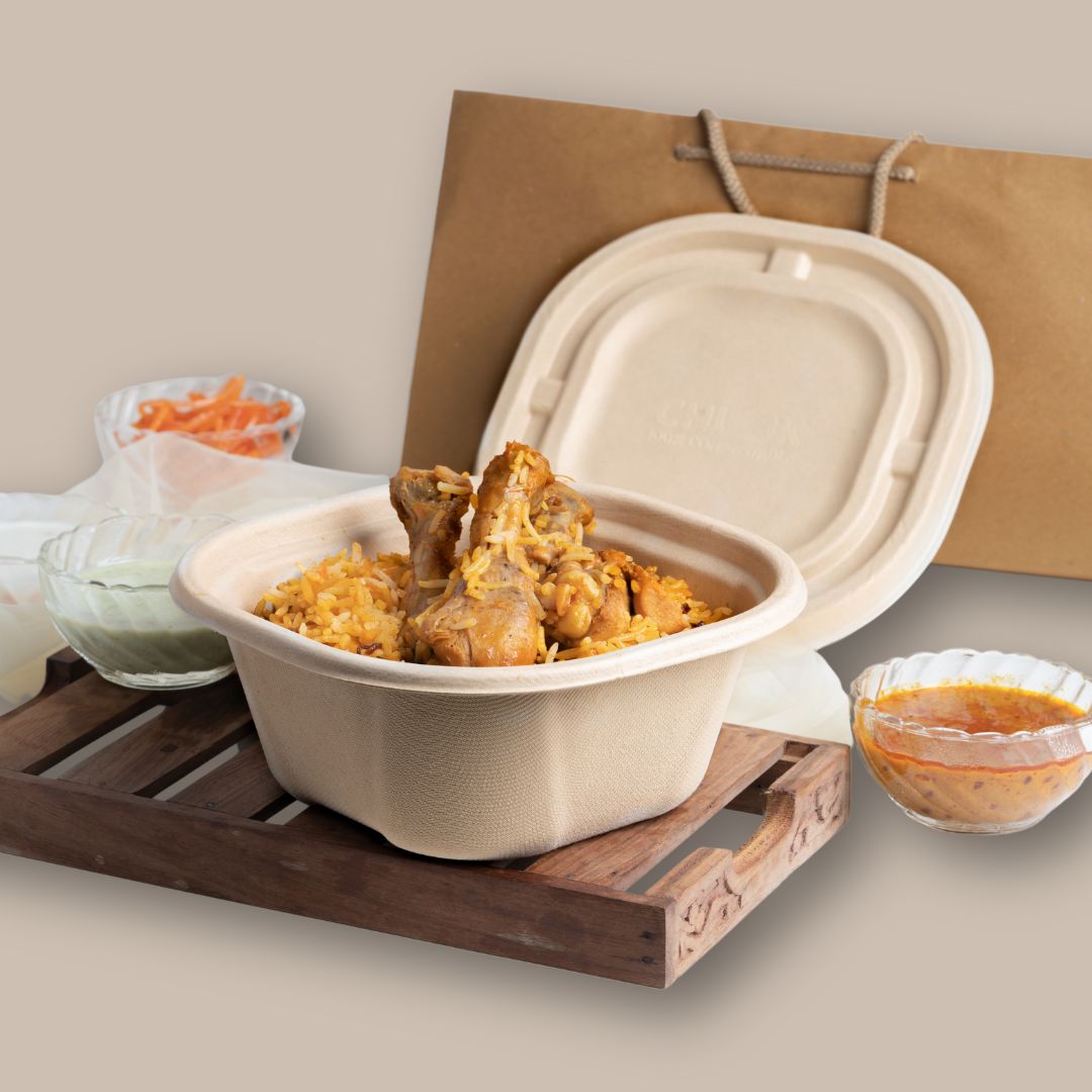 Bagasse Takeaway Container 750 ml – Compostable Food Box 100 Pack