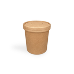 Kraft paper soup cup with lid