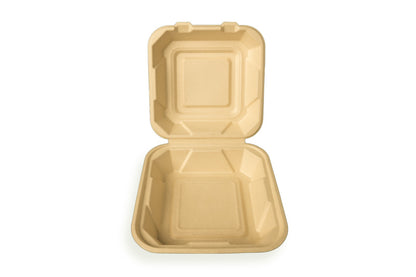 8×8" White Plant Fibre Clamshell