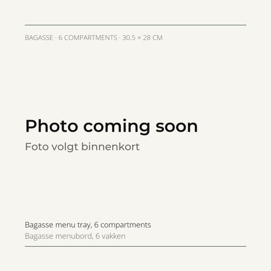 Photo coming soon: bagasse menu tray with 6 compartments