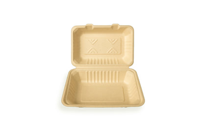 9×9" White Plant Fibre Clamshell