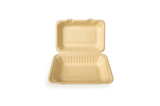 9×9" White Plant Fibre Clamshell